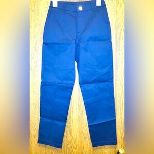 EBIFIN Women's Straight Leg Chino Dress Pants with Pockets Navy Blue Size: S NIB